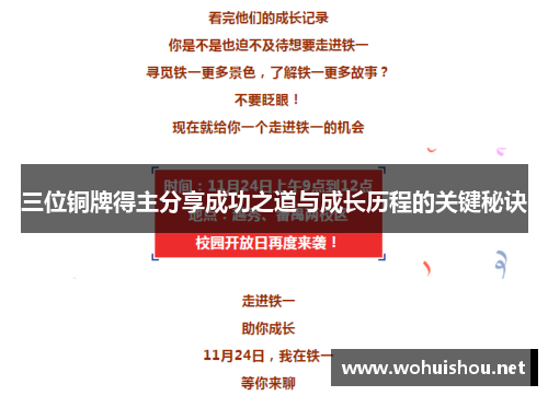 三位铜牌得主分享成功之道与成长历程的关键秘诀